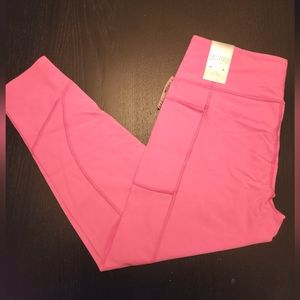 Victoria's Secret Sport VS VSX Total Knockout Tights Leggings 7/8 Pink L NWT